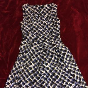 East 5th size 12 white and blue gorgeous dress!